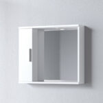 Καθρέφτης ALON 65 Aριστερός 3MAL065GLL Λευκό  με ένα ντουλάπι αριστερά 65x15x56 και φωτισμό LED