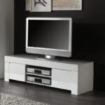 Έπιπλο Τηλεόρασης Amalfi Λευκό Γυαλιστερό Μικρό 140 Χ 50 Χ45