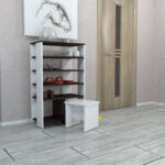 Bradley Παππουτσοθήκη 100x60x34 Μοριοσανίδα Καφέ /Λευκό