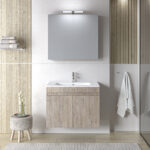 Σετ Έπιπλο Μπάνιου OMEGA BEIGE OAK 75 9SOM075BO0 Νιπτήρα Καθρέφτη Πάγκο 72x44x60cm Μελαμίνη