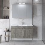 Σετ Έπιπλο Μπάνιου OMEGA Σταχτί 100 9SOM100BER Πάγκο 97x44x60cm