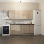 Σύνθεση Κουζίνα Bella 200cm συρτάρια Truffle 200x60x82cm M301.08