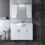 Σετ Έπιπλο Μπάνιου SIENA Λευκό 100 9SSI100GL0W Πάγκο 96x34x83cm