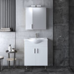 Σετ Έπιπλο Μπάνιου SIENA Λευκό 65 9SSI065GL0W Πάγκο 61x34x83cm