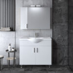 Σετ Έπιπλο Μπάνιου SIENA Λευκό 90 9SSI090GL0W Πάγκο 87x34x83cm