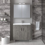 Σετ Έπιπλο Μπάνιου Skopelos Σταχτί 80 9SSK080BE0W Πάγκος 78x36x83cm