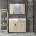 Σετ Επίπλου Mπάνιου SIENA Δρυς 100 9SSI100SN0W Πάγκο 96x34x83cm