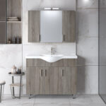 Σετ Έπιπλο Μπάνιου SIENA Δρυς Σκούρο 100 9SSI100SD0W Πάγκο 96x34x83cm