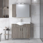 Σετ Έπιπλο Μπάνιου SIENA Δρυς Σκούρο 90 9SSI090SD0W Πάγκο 87x34x83cm