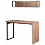 Σετ Γραφείο Μέταλλο Ξύλο Με Ράφι
