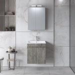 Σετ Έπιπλο Μπάνιου Omega Σταχτί 50 9SOM050BE0W Πάγκο 47x44x60cm Καθρέφτη και Νιπτήρα