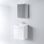 Σετ Έπιπλο Μπάνιου OMEGA Gloss Λευκό 50 9SOM050GL0W Πάγκο 47x44x60 Καθρέφτη και Νιπτήρα