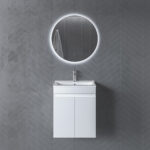 Έπιπλο Μπάνιου LYDIA 182 Λευκό με καθρέπτη Led 9SLY050GL182 Πάγκο 48x44x60cm
