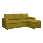 Γωνιακός Καναπές Κρεβάτι με Αποθηκευτικό Χώρο Ravenna Ύφασμα 222x155εκ. Σκούρο Κίτρινο M200.14