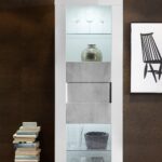 Βιτρίνα EASY με 1πόρτα Λευκή Γυαλιστερή -Γκρι κωδ. 209071-10B