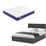 Σετ Κρεβάτι COZY Με 2 Συρτάρια χρ. Γκρι Σκούρο & Στρώμα 160X200 cm κωδ. 9S6BCOZYDGR