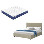 Σετ Κρεβάτι DREAM χρ. Μπεζ & Στρώμα 160X200 cm