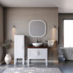 Σετ Έπιπλο Μπάνιου LONDON Λευκό MDF 18mm Λάκα 85 9SLON085WHM Πάγκο 85x50x72cm