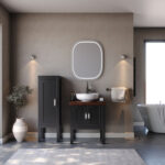 Σετ Έπιπλο Μπάνιου LONDON Μαύρο MDF 18mm Λάκα 65 9SLON065BLM Πάγκο 65x50x72cm