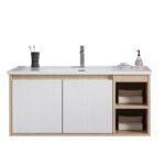 Σετ Πάγκου VERA 100 cm Κόντρα Πλακέ Θαλάσσης (Plywood) χρ. Λευκό/Δρυς S3BVER100WHS