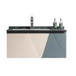 Σετ Πάγκου VICTORIA 80 cm Κόντρα Πλακέ Θαλάσσης (Plywood) χρ. Πετρόλ/Μπεζ S3BVIC080BEPE