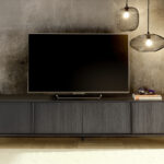 ΕΠΙΠΛΟ TV CITY MΕ 4 ΠΟΡΤΕΣ 205x40x48cm χρ.ΜΑΥΡΟΣ ΔΡΥΣ κωδ. 208974-09