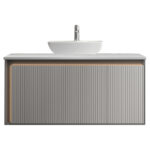 Σετ Πάγκου GREYS TOP 100 cm Κόντρα Πλακέ Θαλάσσης (Plywood) χρ.LIGHT GREY S3BGRET100LGR