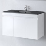 Σετ Πάγκου OMEGA 100cm χρ.WHITE GLOSS κωδ.S3BOM100GLB