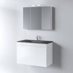 Σετ Έπιπλο Μπάνιου OMEGA 90 Λευκό GLOSS 9SOM090GLBW Πάγκο 87x44x60