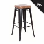 RELIX Σκαμπό Bar-Pro, Στοιβαζόμενο, Μέταλλο Βαφή Μαύρο Matte, Pu Camel κωδ. 0706-Ε-00019298