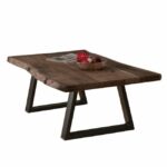 LIZARD Τραπεζάκι Σαλονιού Καθιστικού, Μέταλλο Βαφή Μαύρο, Ξύλο Ακακία Καρυδί κωδ. 0706-Ε-00019715