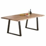 LIZARD Slim Τραπέζι Τραπεζαρία Σαλονιού-Κουζίνας Μέταλλο Βαφή Μαύρο, Ξύλο Ακακία 149 κωδ. 0706-Ε-00019729