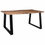 LIZARD-W Slim Τραπέζι Τραπεζαρίας, Μέταλλο Βαφή Μαύρο, Ξύλο Ακακία 149 κωδ. 0706-Ε-00024077