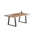 LIZARD-W Slim Τραπέζι Τραπεζαρίας, Μέταλλο Βαφή Μαύρο, Ξύλο Ακακία 149 κωδ. 0706-Ε-00024078