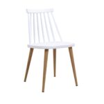 LAVIDA Καρέκλα Τραπεζαρίας Κουζίνας, Μέταλλο Βαφή Φυσικό PP Άσπρο κωδ. 0706-Ε-00017428