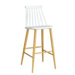 LAVIDA Σκαμπό BAR με Πλάτη, Μέταλλο Βαφή Φυσικό, PP Άσπρο κωδ. 0706-Ε-00017845