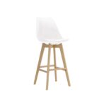 MARTIN Σκαμπό BAR Οξιά Φυσικό, PP-Pu Άσπρο, Μονταρισμένη Ταπετσαρία κωδ. 0706-Ε-00019486