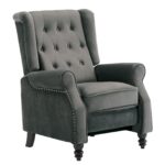 CHESTER Relax Πολυθρόνα Μπερζέρα Σαλονιού, Καθιστικού Ύφασμα Velure Γκρι κωδ. 0706-Ε-00023453