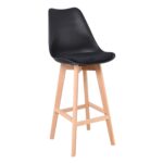 MARTIN Σκαμπό BAR Οξιά Φυσικό, Μαύρο PP & Ύφασμα Velure, Μονταρισμένη Ταπετσαρία κωδ. 0706-Ε-00024116