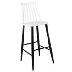 LAVIDA Σκαμπό BAR με Πλάτη, Μέταλλο Βαφή Μαύρο, PP Άσπρο κωδ. 0706-Ε-00024277