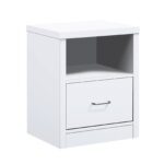 LIFE LUX Κομοδίνο με 1 Συρτάρι + 1 Ράφι, Απόχρωση Άσπρο κωδ. 0706-Ε-00025704