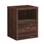 LIFE LUX Κομοδίνο με 1 Συρτάρι + 1 Ράφι, Απόχρωση Καρυδί κωδ. 0706-Ε-00025705