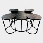 Σετ 5τμχ Τραπεζάκια Σαλονιού ROLLS χρ. MARBLE-BLACK κωδ. 0740-1007