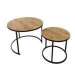 Σετ 2τμχ Τραπεζάκια Σαλονιού ROLLS χρ. BROWN κωδ. 0740-1001