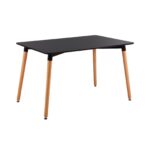 ART Τραπέζι Τραπεζαρίας Κουζίνας, Μαύρο MDF, Πόδια Οξιά Φυσικό κωδ. 0706-Ε-00013687