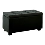 DENISE Σκαμπό με Αποθηκευτικό Χώρο - Ταμπουρέ, PU Μαύρο κωδ. 0706-Ε-00022765