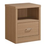 LIFE LUX Κομοδίνο με 1 Συρτάρι + 1 Ράφι, Απόχρωση Sonoma Oak