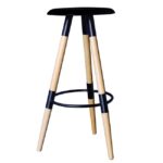 ART Σκαμπό BAR, Ξύλο Φυσικό, PP Μαύρο κωδ. 0706-Ε-00014732