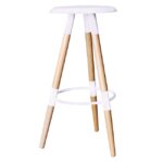 ART Σκαμπό BAR, Ξύλο Φυσικό, PP Άσπρο κωδ. 0706-Ε-00014733