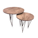 Σετ 2τμχ Τραπεζάκια Σαλονιού NAFSIKA χρ. BEIGE-MARBLE κωδ. 0740-10021